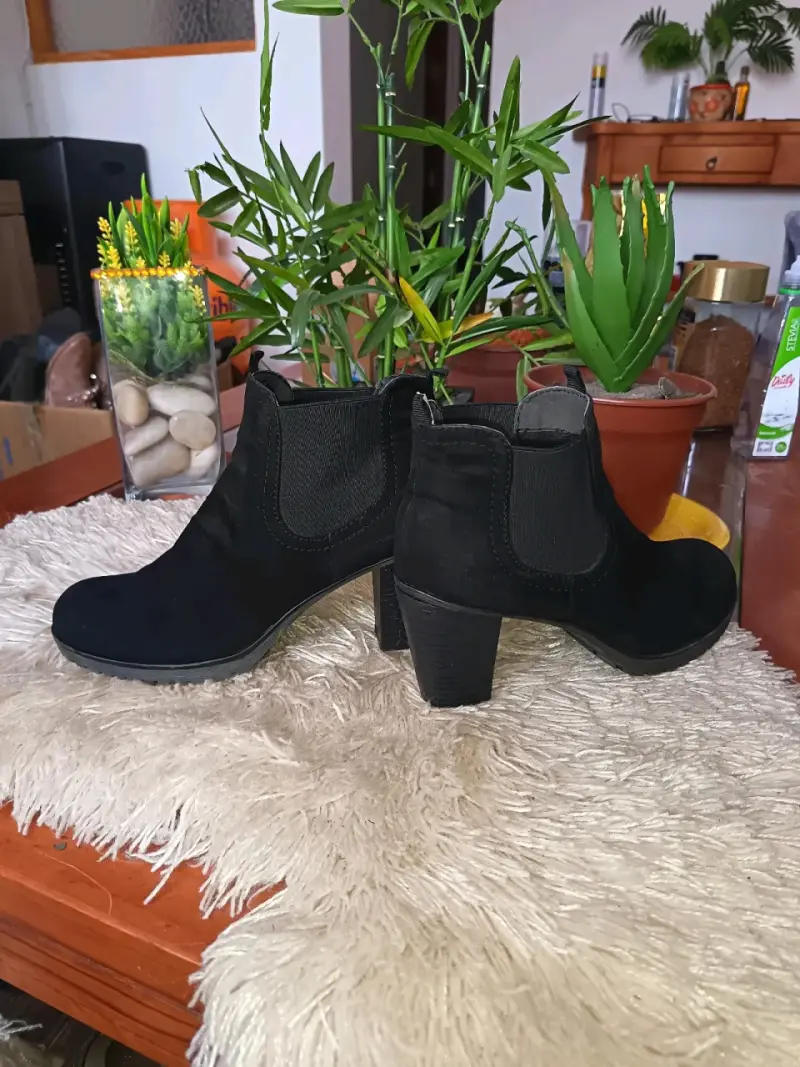 Botines de tacón negro para mujer - 2