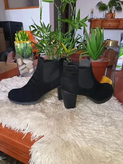 Botines de tacón negro para mujer - miniatura 2