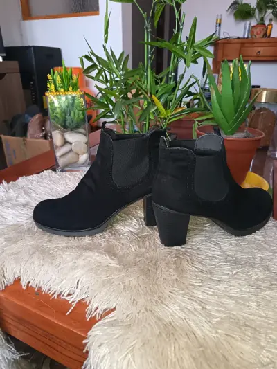 Botines de tacón negro para mujer - miniatura 3