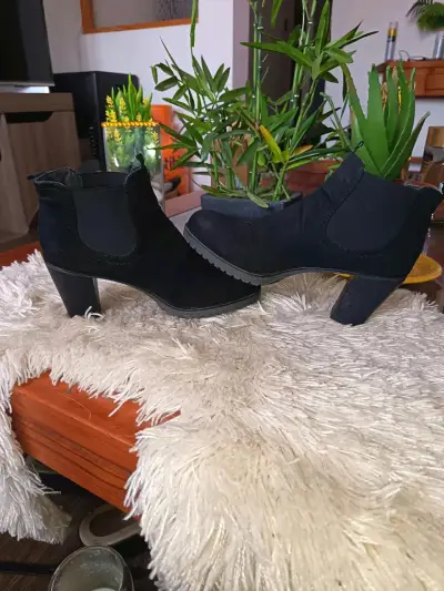 Botines de tacón negro para mujer - miniatura 4