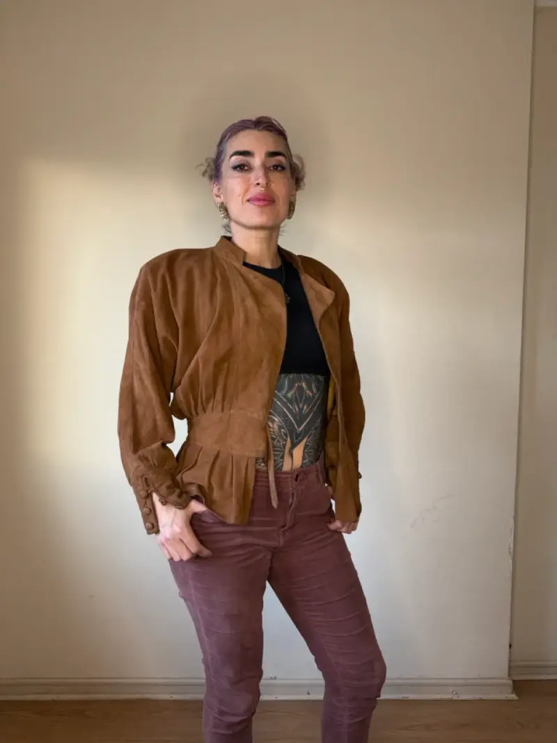 Chaqueta de gamuza ochentera - 1
