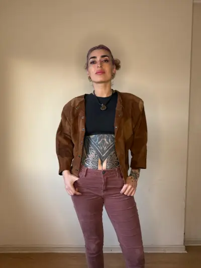 Chaqueta de gamuza “patchwork” - miniatura 1