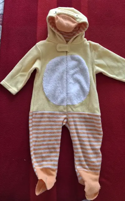 Disfraz de pato para bebé amarillo y naranja - miniatura 1