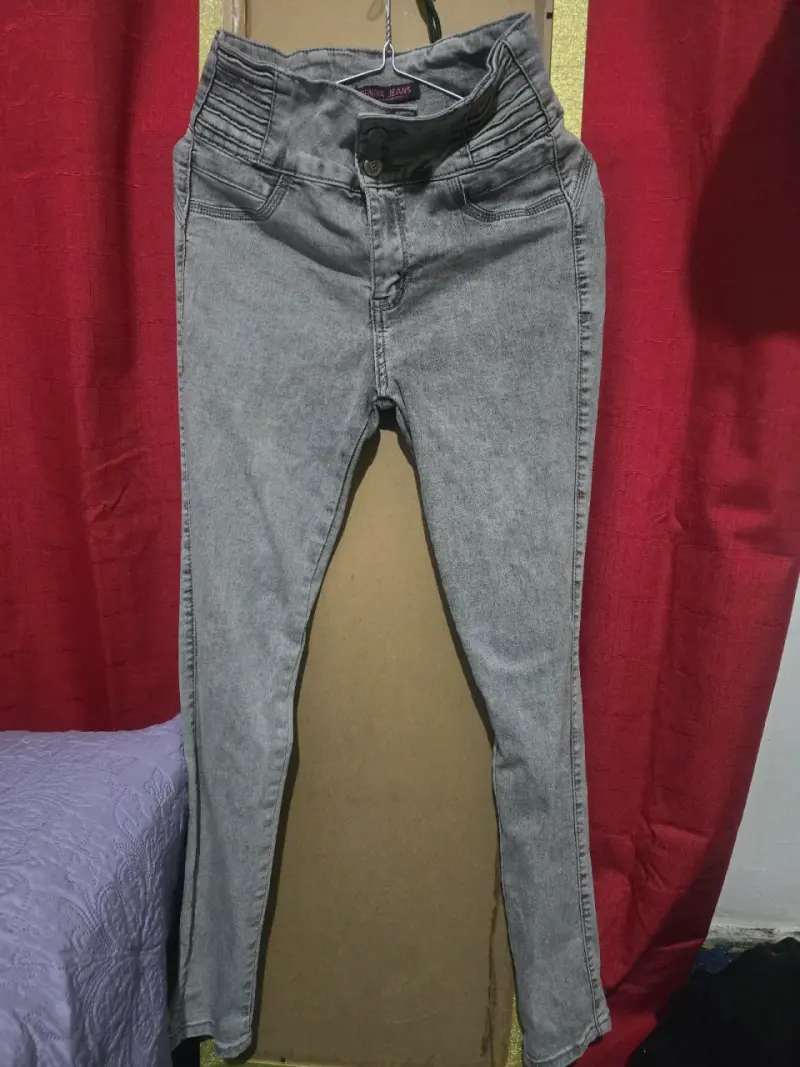 Jeans dama gris pitillo T40 - 1