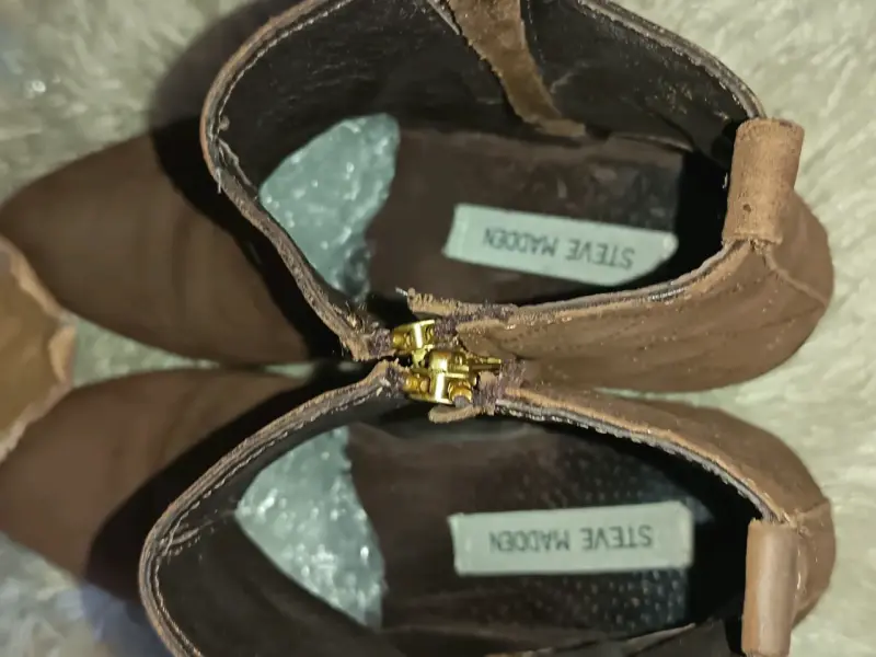 Botines de gamuza marrón con cierre lateral - 5