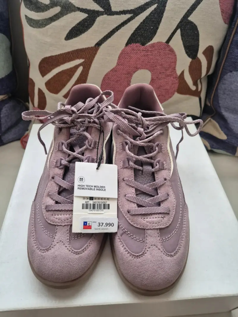 Zapatillas deportivas lila de gamuza para mujer - 2