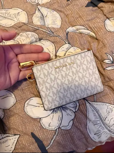 Monedero Michael Kors beige con logo - miniatura 1