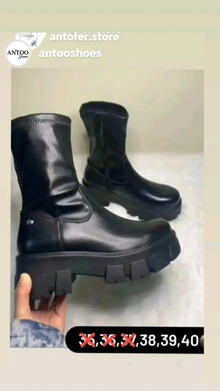 Botas negras con caña elasticada - 2