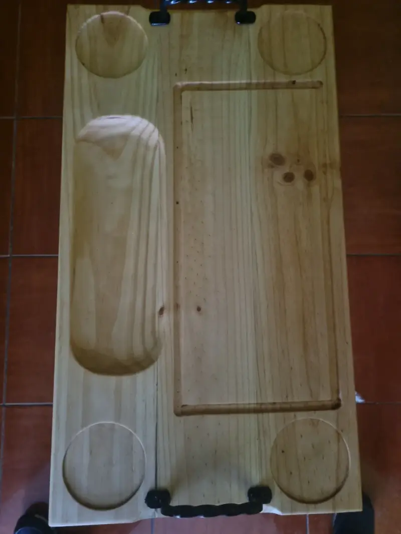 Tabla de madera para asado con manillas - 3