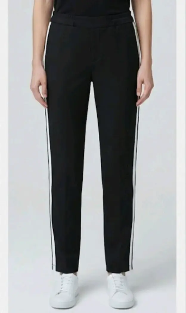 Pantalones negros con franjas blancas Basement - 1