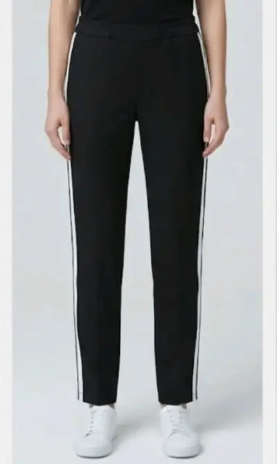 Pantalones negros con franjas blancas Basement - miniatura 1