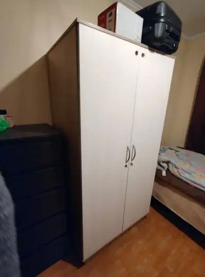 Armario de melamina blanco con dos puertas - miniatura 2