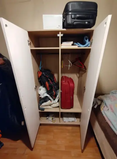 Armario de melamina blanco con dos puertas - miniatura 3