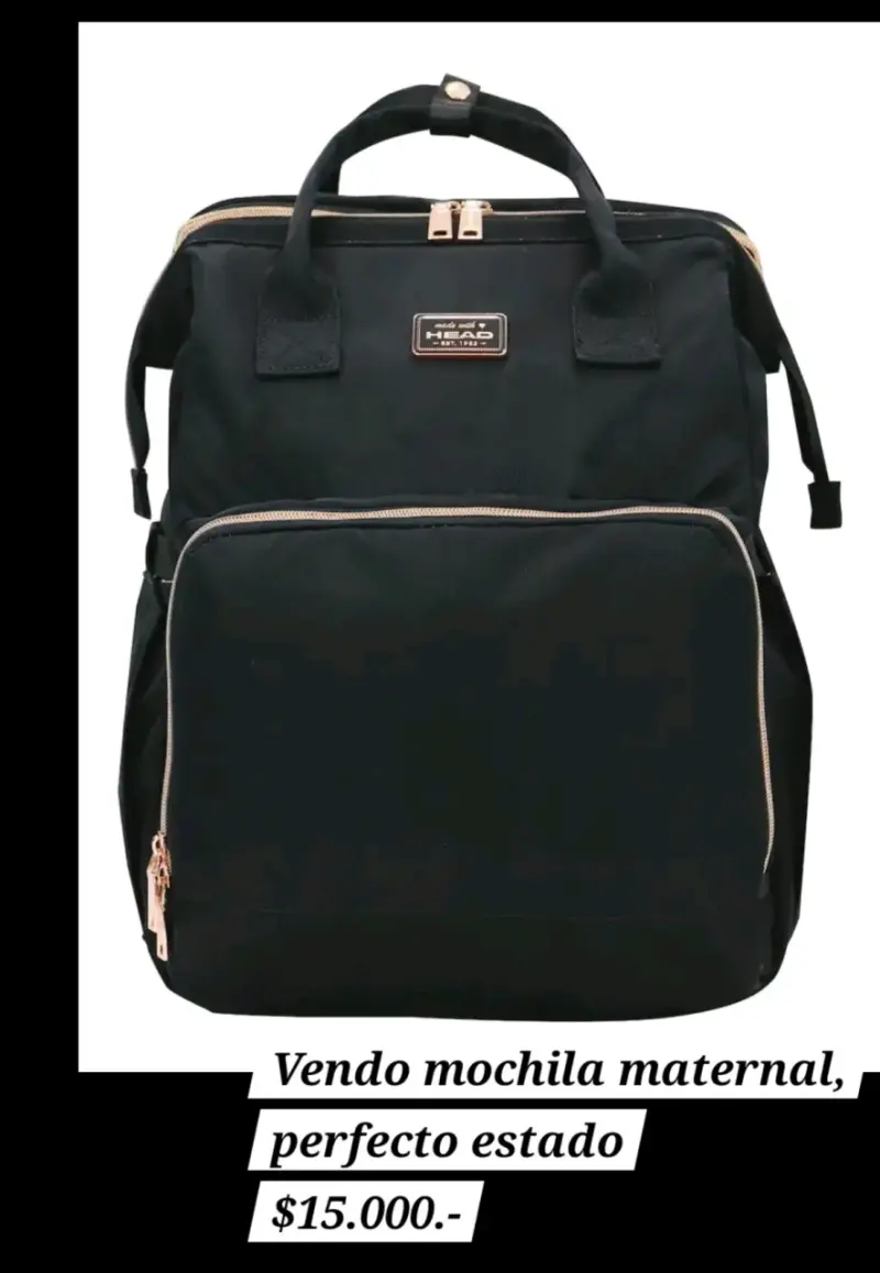 Mochila maternal negra en perfecto estado
