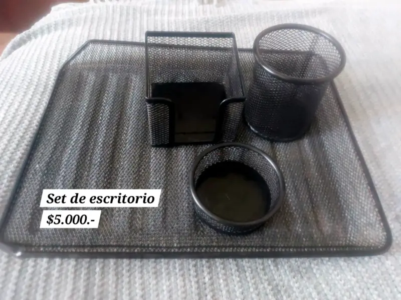 Set de escritorio metálico negro