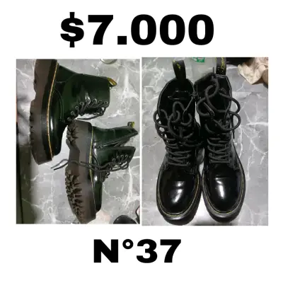 Botas negras de cuero talla 37 - miniatura 1