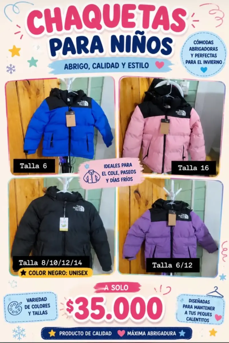 Chaqueta para niños The NorthFace colores variados - 1