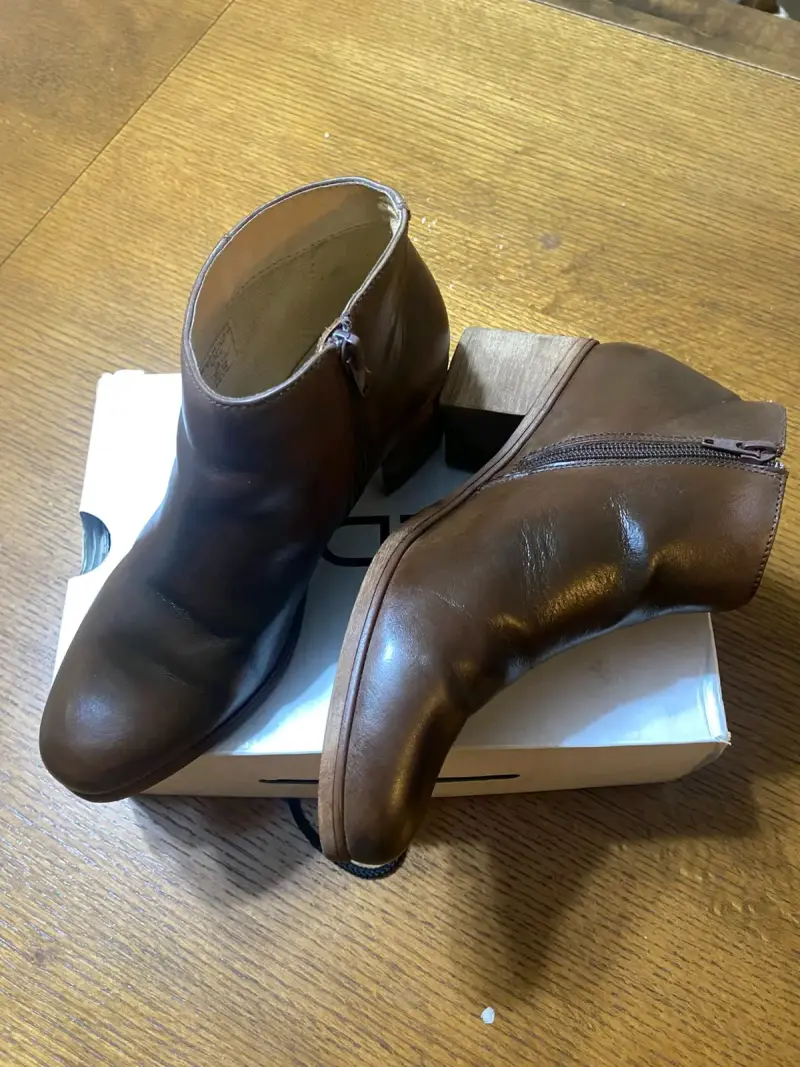 Botines de cuero café talla 38 - 2