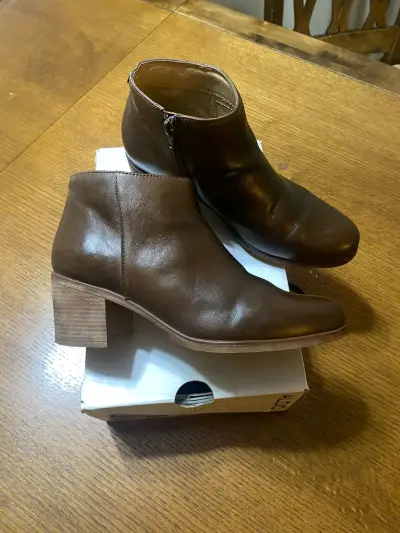 Botines de cuero café talla 38 - miniatura 3