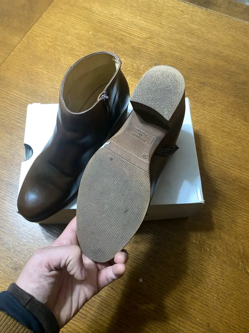 Botines de cuero café talla 38 - 4