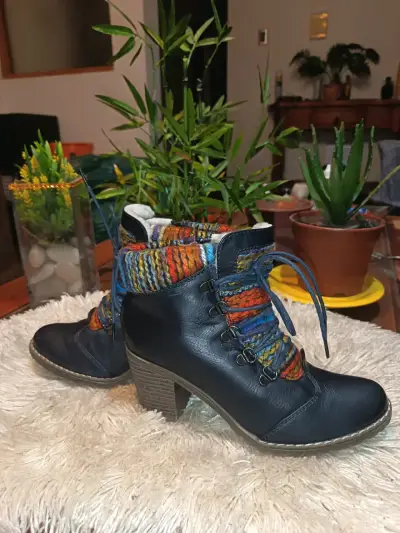 Botines de cuero con diseño colorido - miniatura 1