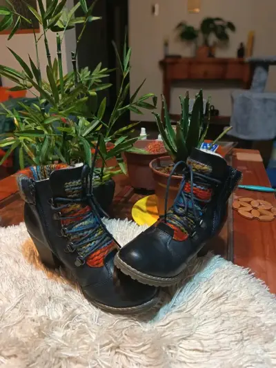 Botines de cuero con diseño colorido - miniatura 2