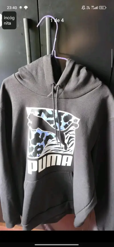 Polerón con capucha Puma negro para hombre - miniatura 1