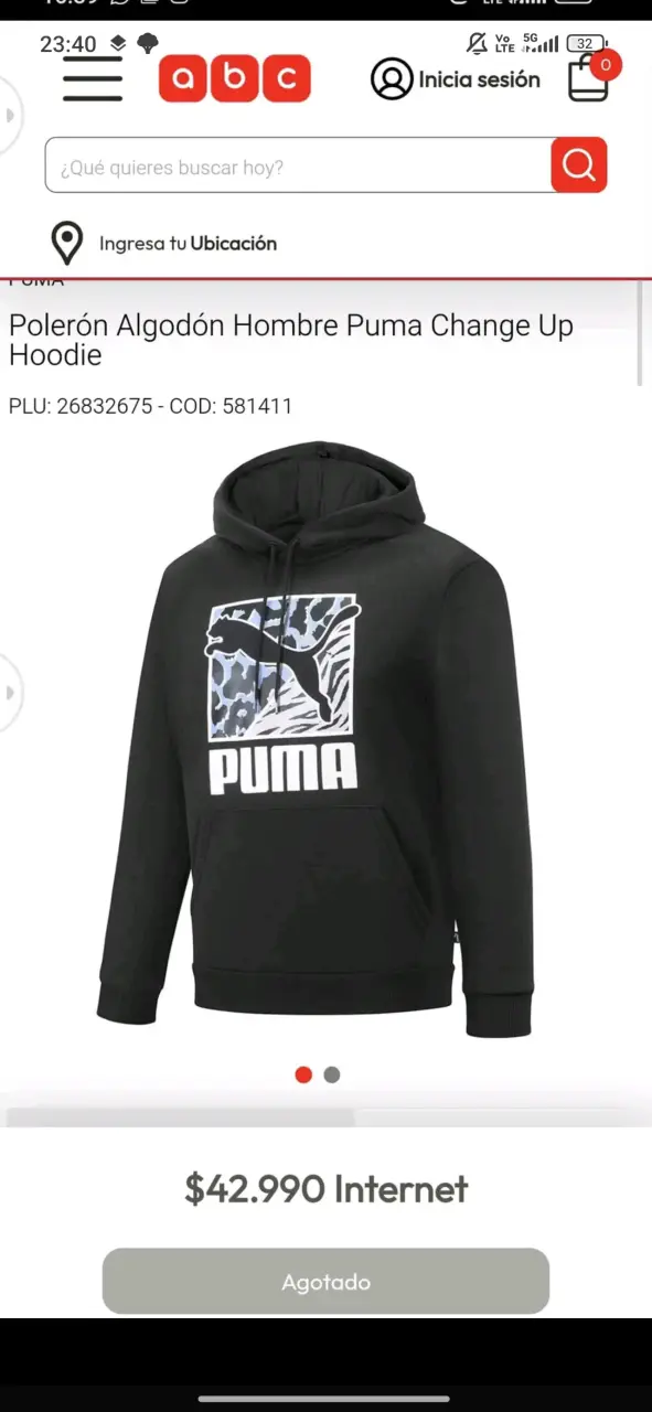 Polerón con capucha Puma negro para hombre - 3