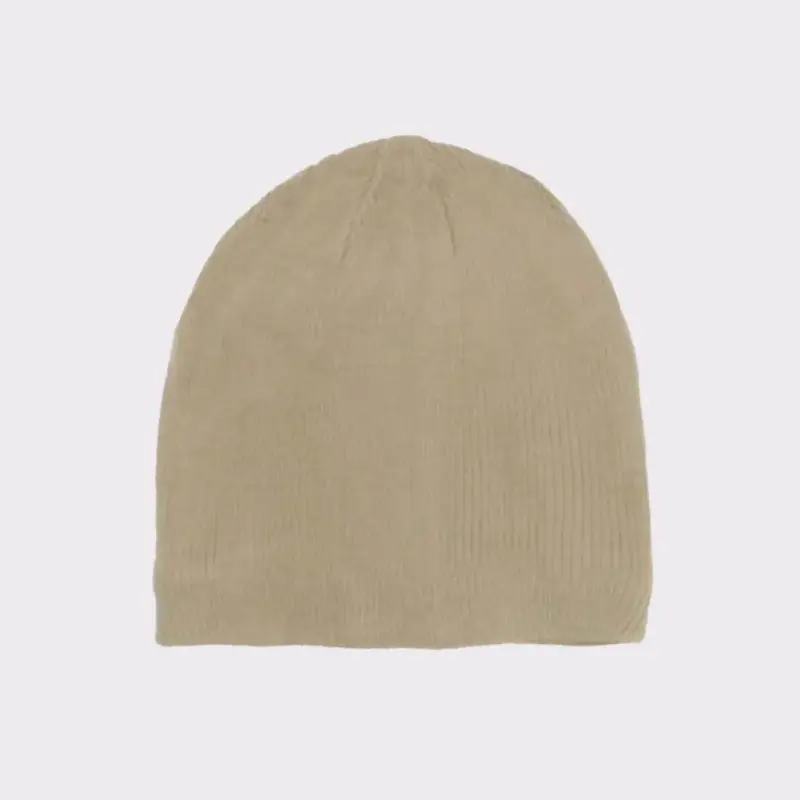 Gorro de lana beige unisex con forro - 2
