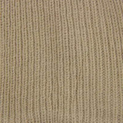 Gorro de lana beige unisex con forro - miniatura 4