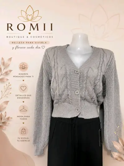 Mini Cardigan para mujer en varios colores - miniatura 2