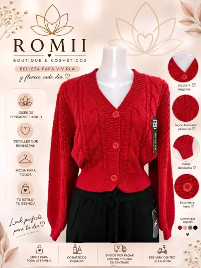 Mini Cardigan para mujer en varios colores - miniatura 4