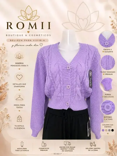 Mini Cardigan para mujer en varios colores - miniatura 5