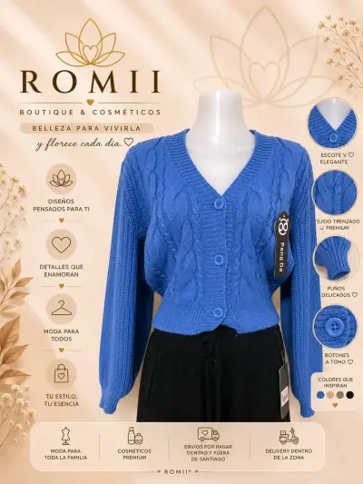Mini Cardigan para mujer en varios colores - miniatura 6