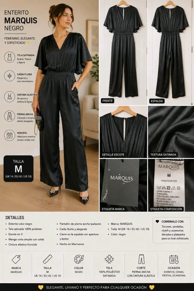 Enterito negro elegante Marquis para mujer - 2