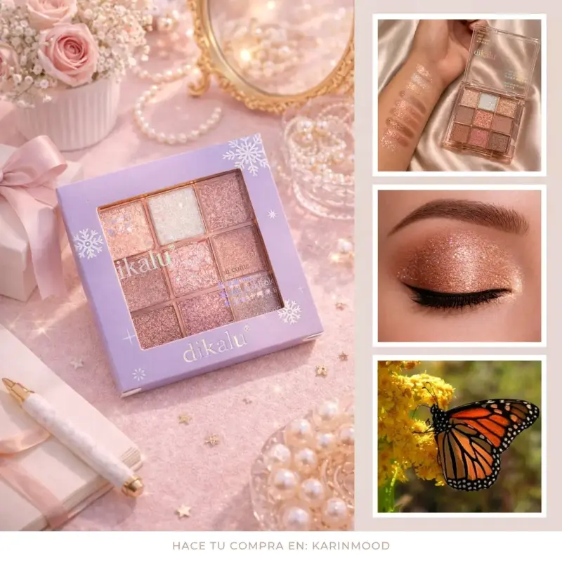 Paleta de Sombras Brillantes Dikalú 9 Colores