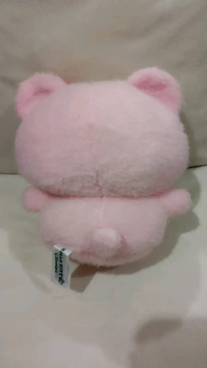 Peluche Hello Kitty rosa con lazo rojo - 2