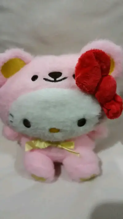 Peluche Hello Kitty rosa con lazo rojo - miniatura 4