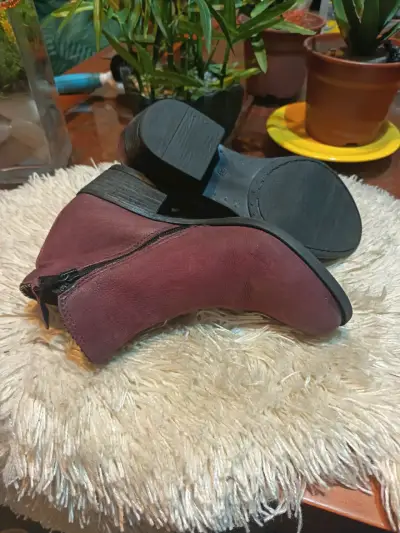 Botines de mujer burdeos con cierre lateral - miniatura 5