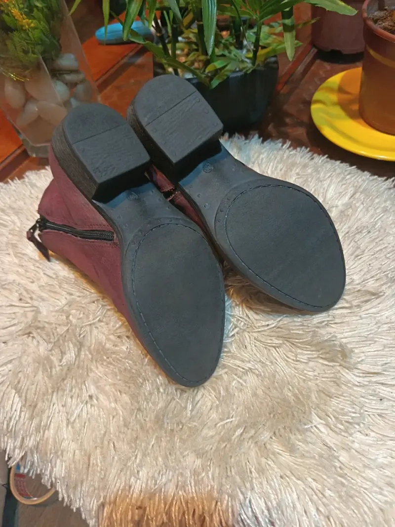 Botines de mujer burdeos con cierre lateral - 6