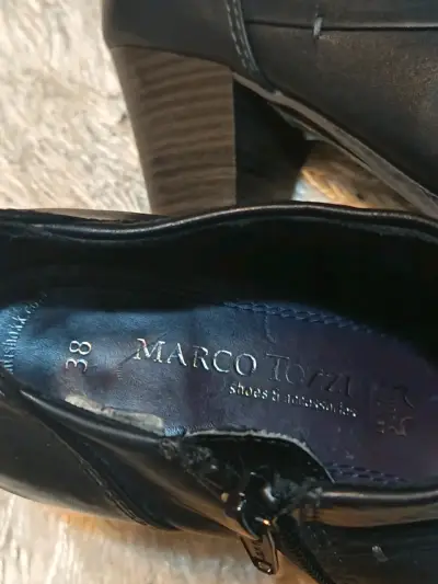 Botines de cuero negro Marco Tozzi talla 38 - miniatura 1