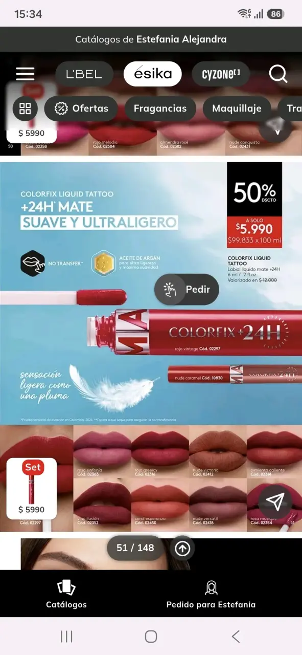 Labial Líquido Colorfix Ésika - 1