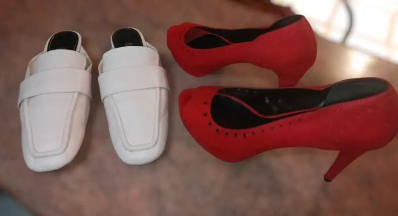 Zapatos de tacón rojo y mocasines Rosados  "Zara" - 3