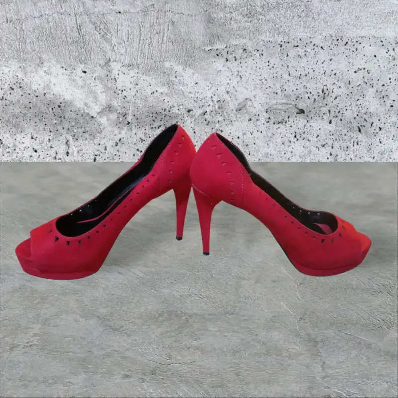 Zapatos de tacón rojo y mocasines Rosados  "Zara" - 5