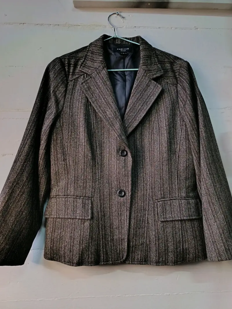 Blazer de Lana a Rayas para Mujer - 1