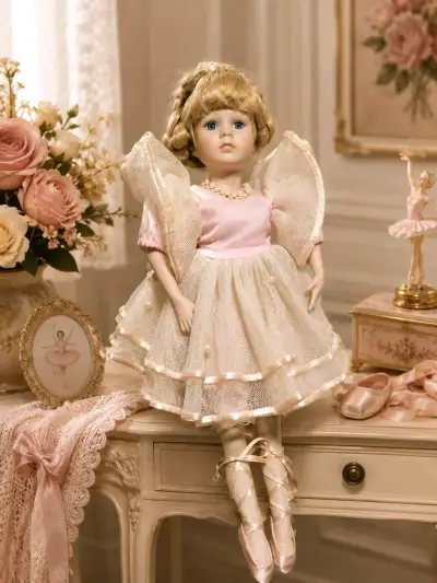 Muñeca de porcelana bailarina ballet colección - miniatura 2