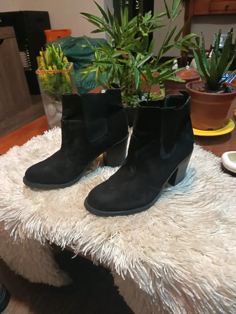 Botines de tacón negro para mujer - 3