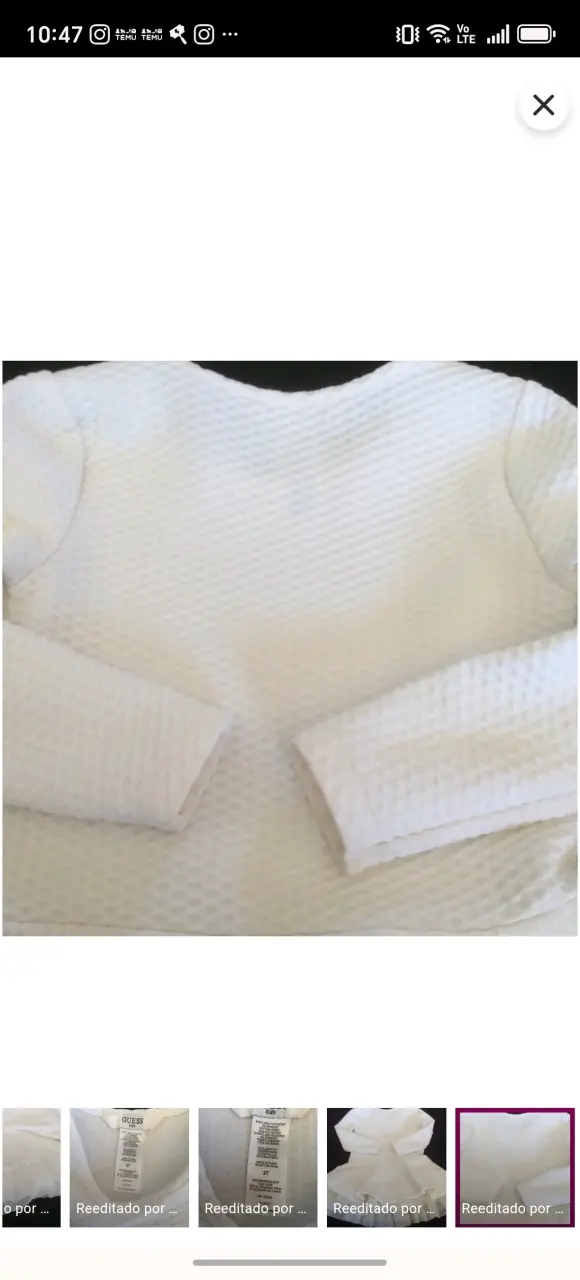Vestido blanco para niña Guess Kids con tul - 2