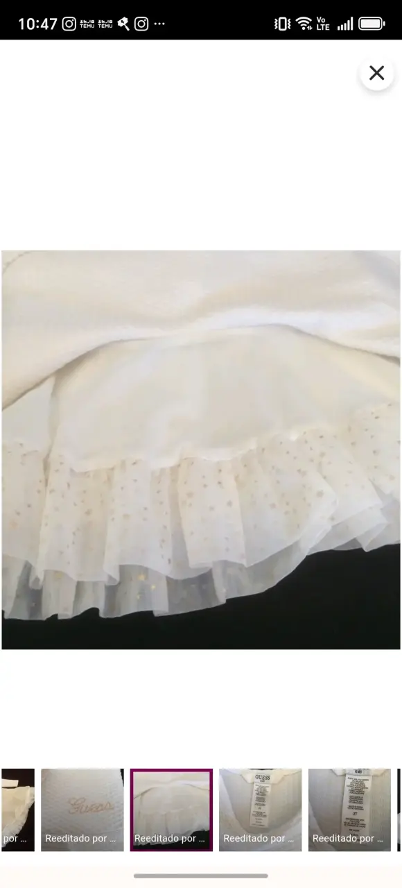 Vestido blanco para niña Guess Kids con tul - 4