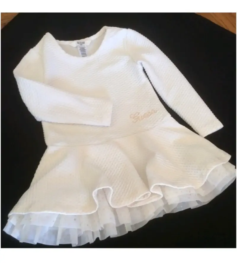Vestido blanco para niña Guess Kids con tul - 6